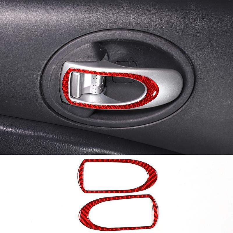 Soft Carbon Fiber Car Inner Door Bowl Handle Frame Trim Sticker For Mitsubishi Eclipse 2006-2011 Auto Interior