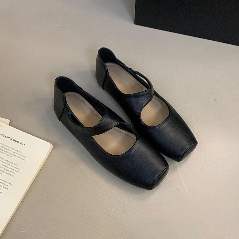 Fashion New Female Slip On Footwear Ladies Flats With Shoes Square Toe Fashion Shallow Women Mary Janes Flats Shoes