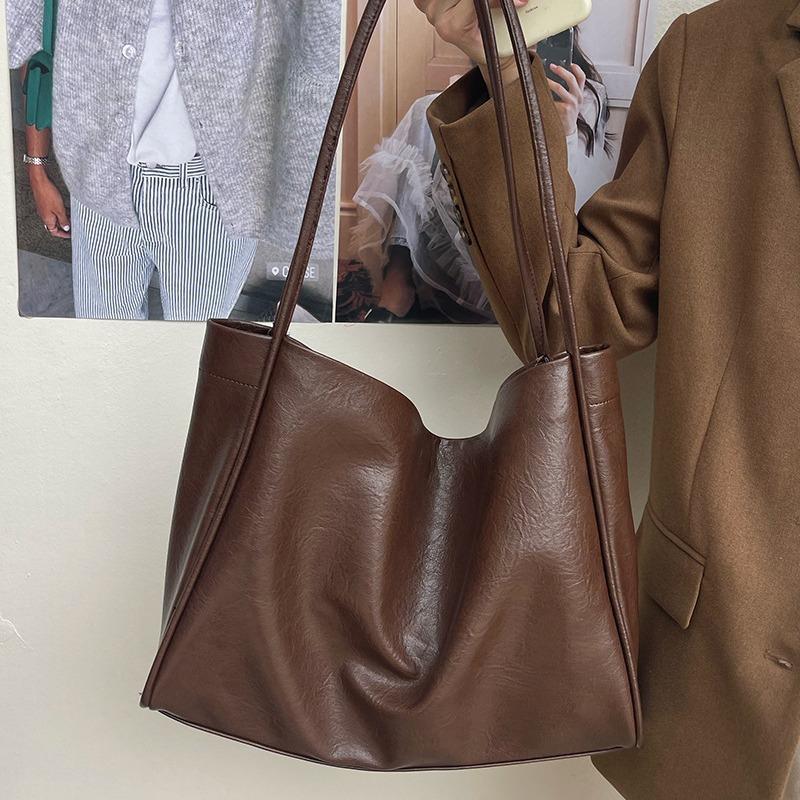 Slouchy Big Bag with Retro High-capacity Tote Bag Niche Single Shoulder Commuter Bag