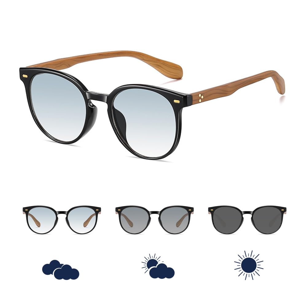 Фотохромные солнцезащитные очки Feisedy, Блокировка синего света, Защита от УФ-лучей, Меняющие цвет линзы, Неполяризованные, TR90, Легкие, Модные, Унисекс,