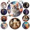Cat A3 A4 A5 Wooden Puzzle For Adults Children Toys Wood Diy Crafts Round Shaped Holiday Gift Building Blocks Home Decorate