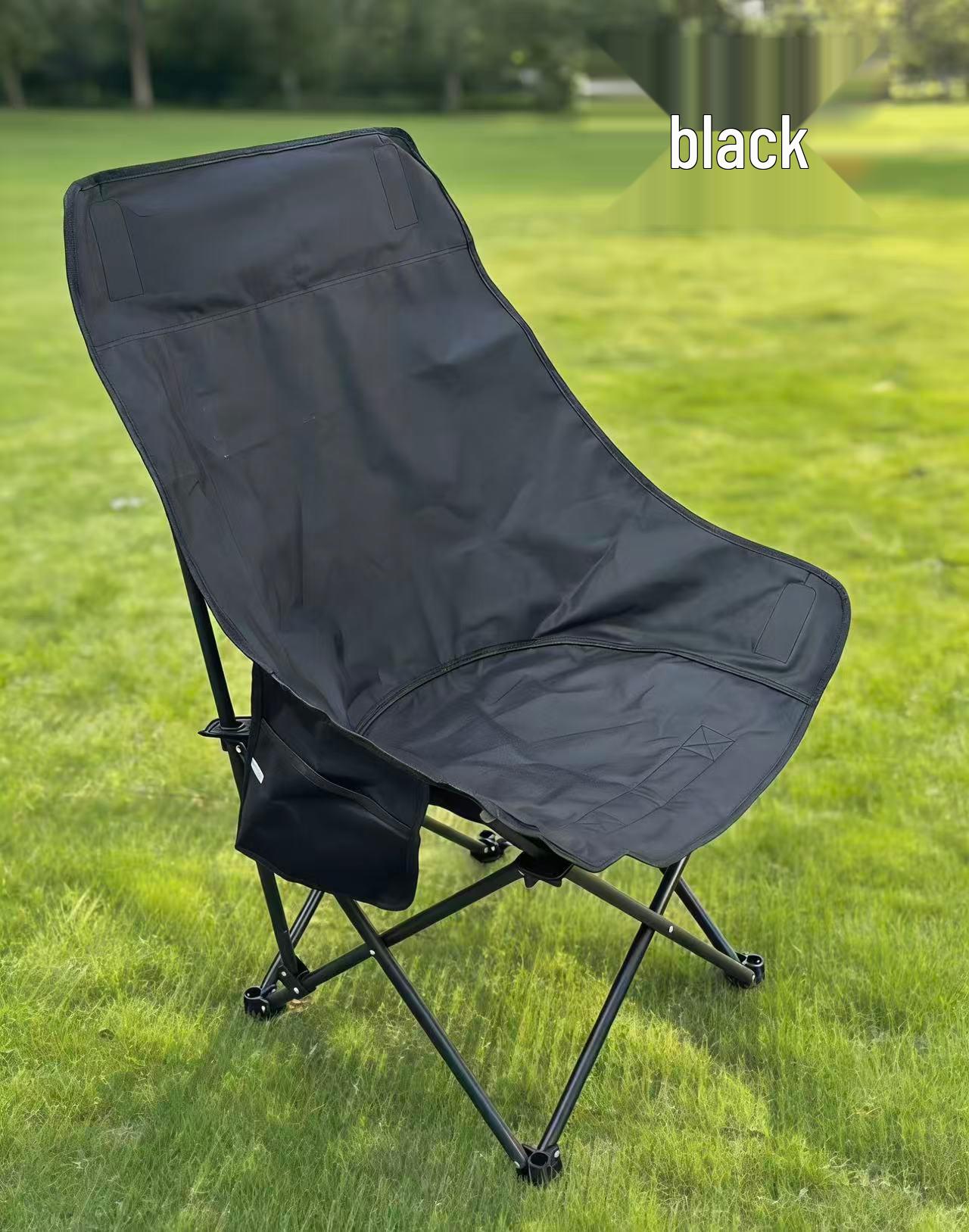 Adjustable High Back Folding Camping Chair - Portable Outdoor Lounger & Picnic Stool