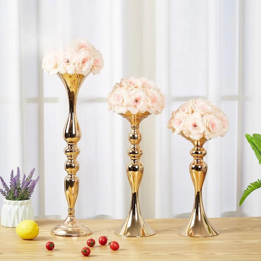 32/38/50cm Candlelight Iron Flower Vase Base Elegant Candle Holder Home Wedding Decor