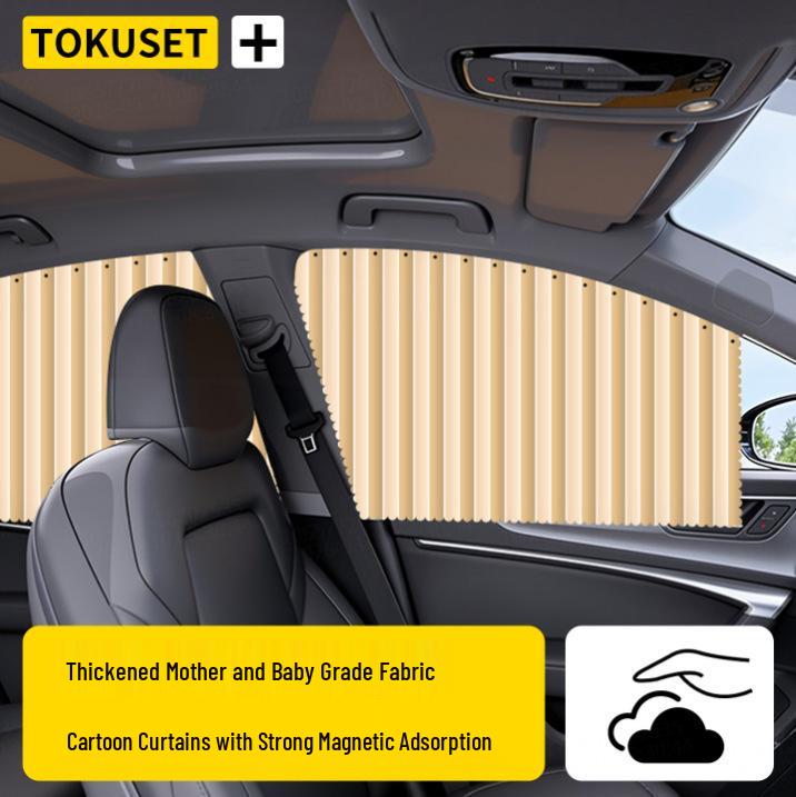 Magnetic Car Sunshade Privacy Curtain No-Install for Rear Seat Windows