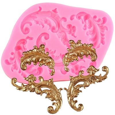 European Leaf Scroll Relief Cake Border Silicone Mold DIY Cupcake Fondant Cake Decorating Tools Candy Chocolate Gumpaste Mould