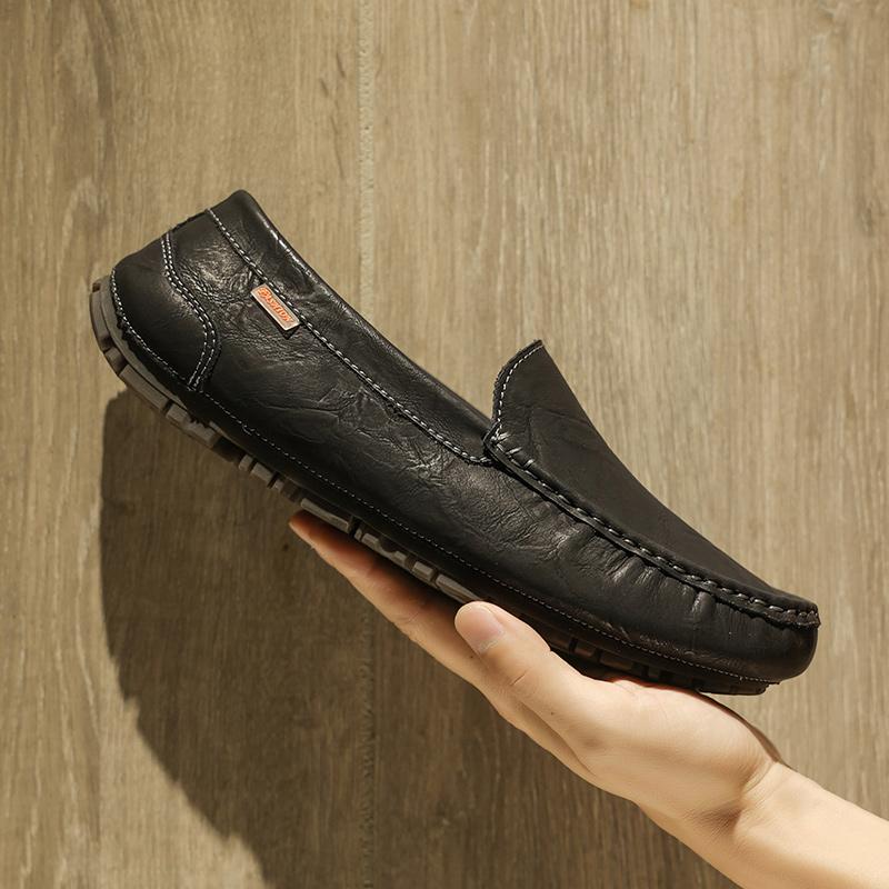 Fashion New Fashion Men's Loafers Genuine Leather Men Casual Shoes Driving Footwear Handmade Male Slip on Shoes Moccasins Walking Flats