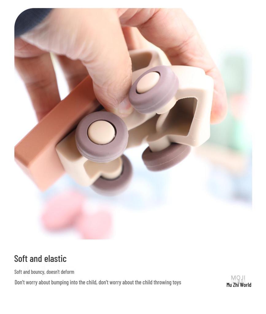 Cartoon Fun Silicone Push-and-Pull Drop-Resistant Toddler Toy Car/Airplane