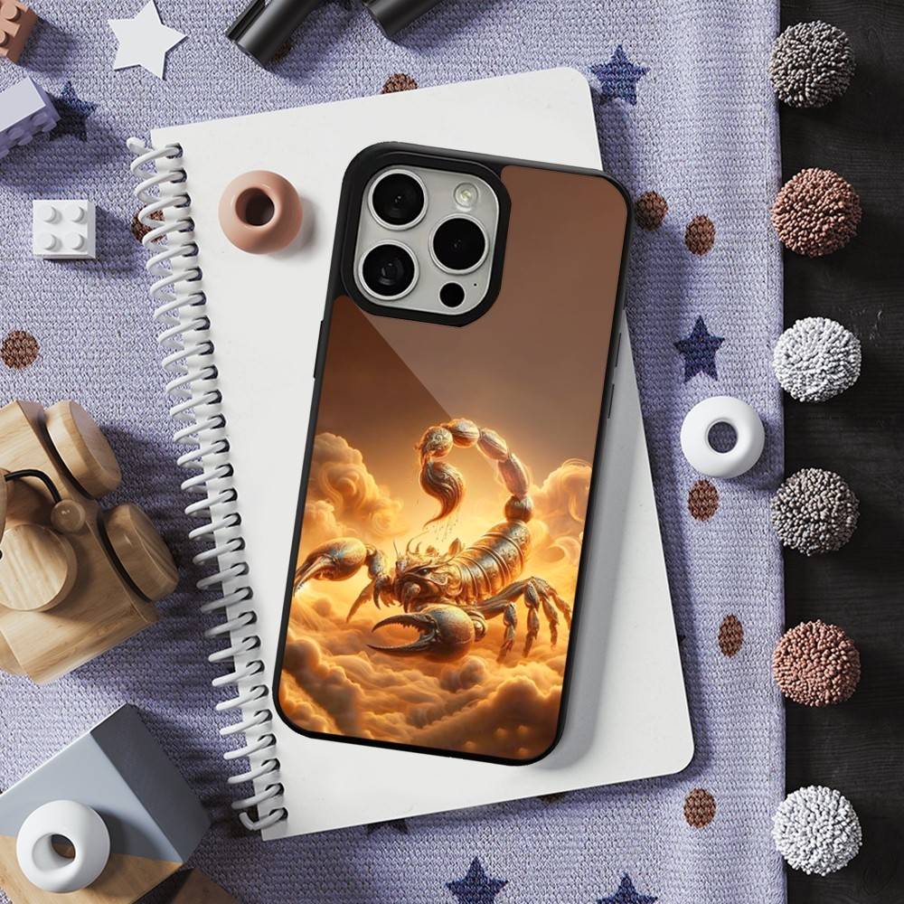 Cool Art Animal Scorpion For iPhone 16,14,13,15,11,12,17,Plus,Mini, Pro,For Magsafe,Max,Magnetic Wireless Charging Case
