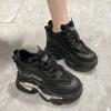 fashion Hidden Heels White Sneakers for Women Spring 2024 Chunky Platform Women's Sports Shoes Fashion Thick Bottom PU Leather Sneakers