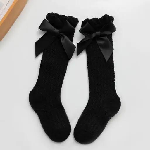 0-3T Newborn Baby Girl Bowknot Middle Tube Socks Bow Knee High Long Cotton Lace Baby Socks Comfortable Children Princess socks