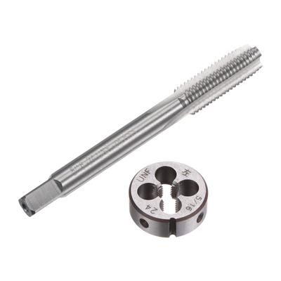 Uxcell 2-Piece Tap & Die Set, 5/16-24 UNF Left-Handed Thread Tap & Round Die, Tapping Thread Tool, Tap & Die Kit for Nut, Screw, Bolt Thread Repair