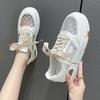 2025 Summer Foreign Trade New Board Shoes Women's Fashion Little White Shoes Low-top Round Head with Breathable Casual Mesh Shoes Women
