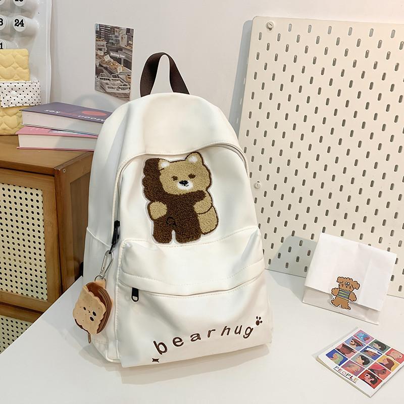 Small Backpack Bear With Lightweight Nylon For Daily Commutes And Trips Leisure белый