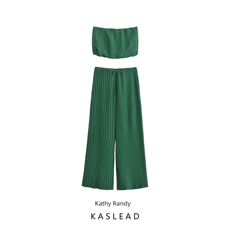 Kaslead New Arrival Women's Clothing Fashion Style Fashion Silm Tube Top Ruched Suit 0264459 0264453