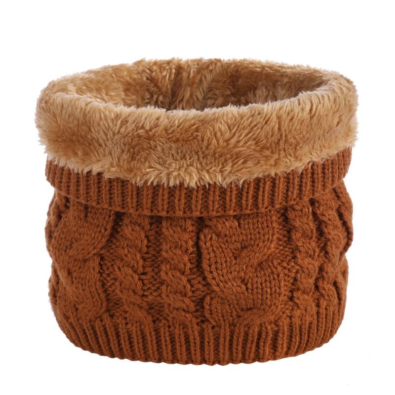 Autumn and Winter Outdoor Velvet Scarf Thickened Neck Cover Versatile Classic Twist Knitted Wool Warm Scarf Winter