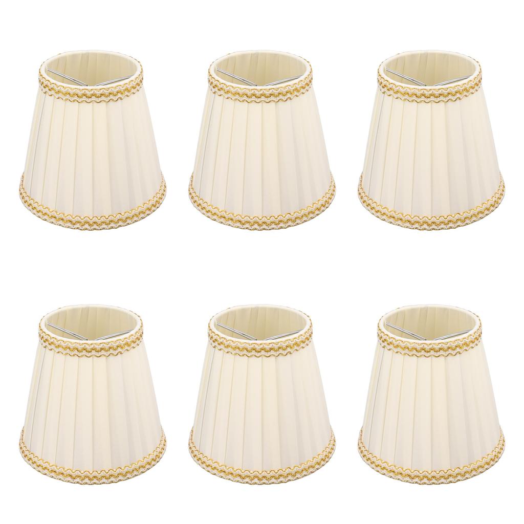 6Pcs Small Lamp Shade Clip On Drum Lampshade Cloth for Chandelier Candle Bulbs Lighting Accessories
