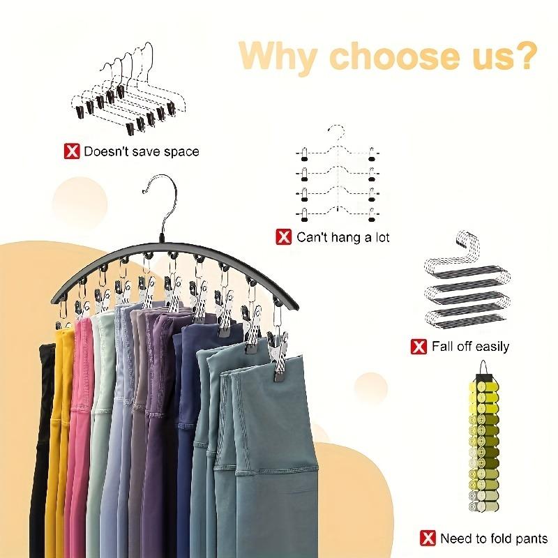 1PC curved multi-clip hanger with 10 non-slip clips and rubber coating -