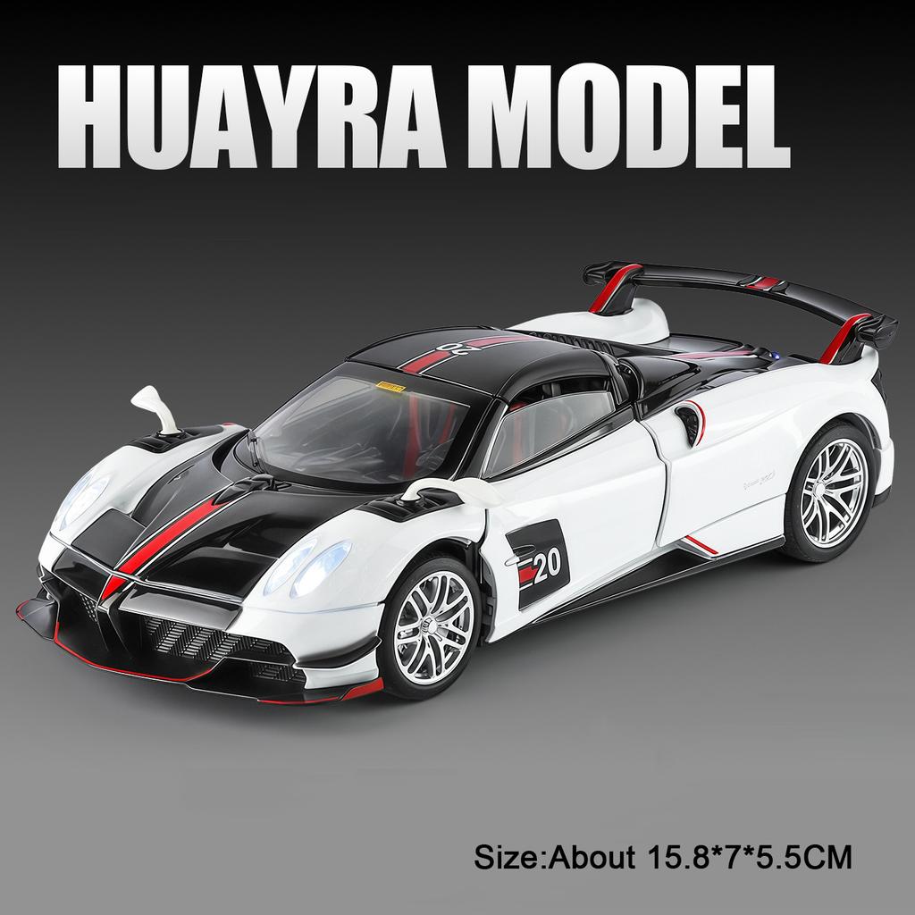 1:32 Huayra BC Dinastia Sports Car Model Toy Music Light Pull Back Metal Diecast Vehicle Supercar Models Hobby Collection Gifts