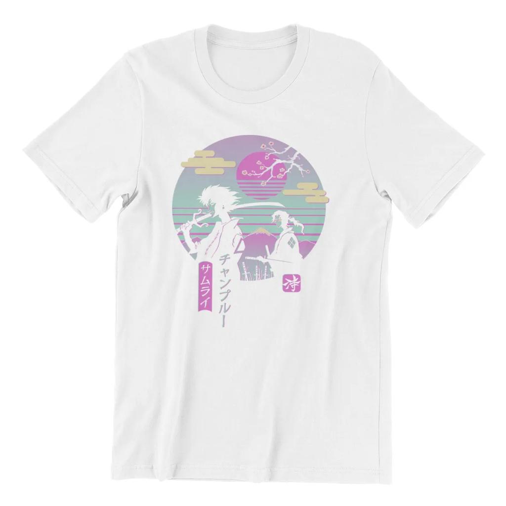 Men's T-shirt Samurai Chillhop Custom Black Men Cotton Tshirt Tees Tops Harajuku Streetwear