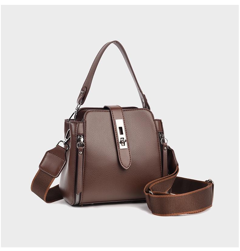 

Модная сумка-ведро кроссбоди и на плечо из мягкой кожи 2025 темно-коричневого