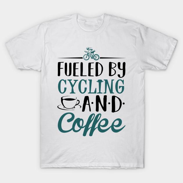 Men Black Print T-shirt Fueled By Cycling And Coffee No-Cut Transfer Paper Print Cotton Tshirt M белый
