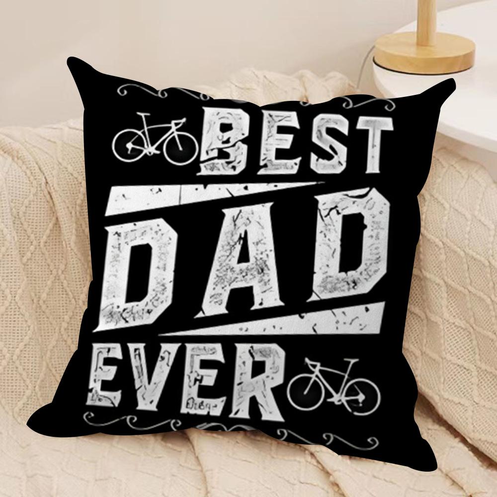 Best Dad Ever Gift Cushion Cover Short Plush Double-Sided Print Square Throw Pillow Covers Sofa Home Cushion Decor