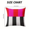 Color - Block Stripes Square Jacquard Pillow Cover for Sofa Office Waist Cushion Cover Home Decorative Pillowcase