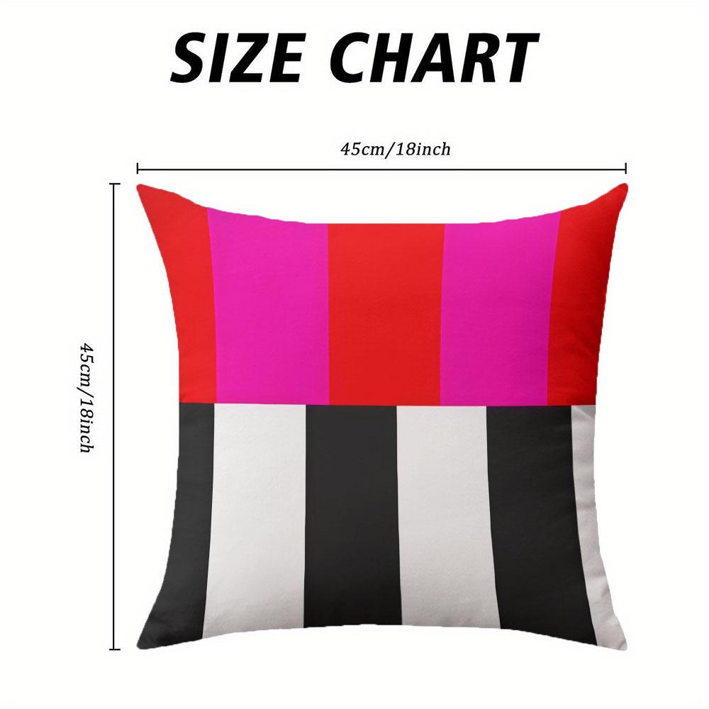 Color - Block Stripes Square Jacquard Pillow Cover for Sofa Office Waist Cushion Cover Home Decorative Pillowcase
