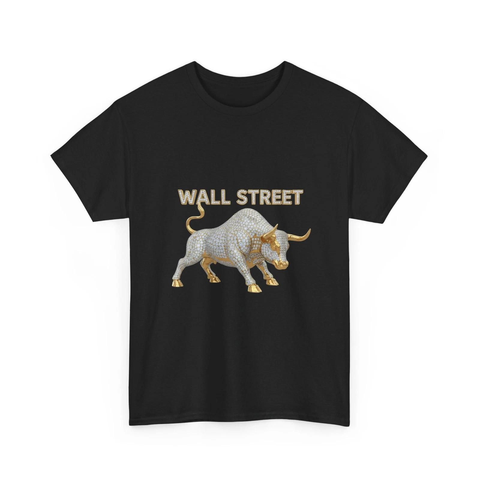 Футболка с Быком с Уолл-стрит | Футболка с графикой Быка в атаке, Роскошная золотая футболка XL