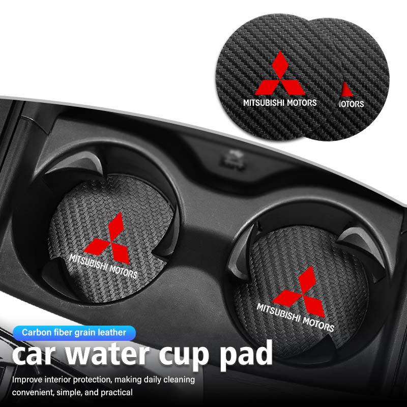 2Pcs Car Coasters Water Cup Holder Pads Anti Slip Accessories For Mitsubishi Outlander Lancer Cross Colt Xpander Mirage Attrage
