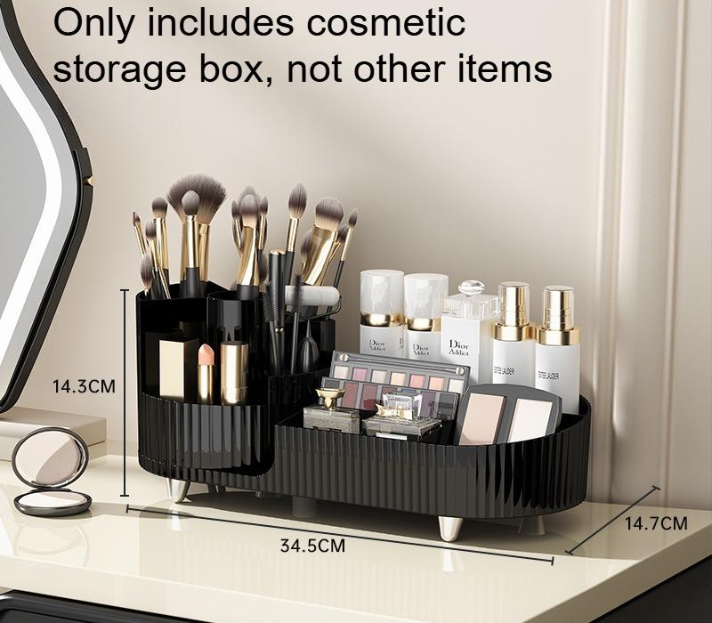 Creative Large Rotary Brush Holder Makeup Brush Lipstick Foam Tissue Makeup Box Large Capacity Cosmetics Finishing Storage Box