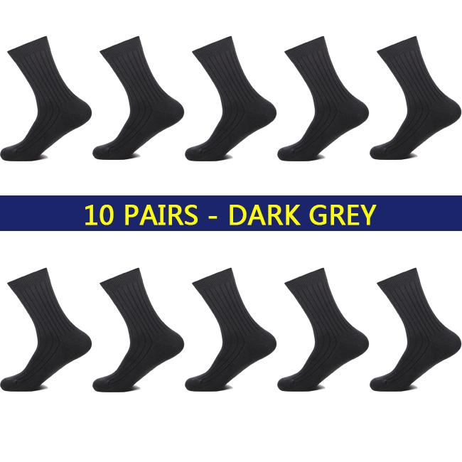 10 Paar Nieuwe Herensokken Katoen Man Zwart Wit Zakelijk Casual Ademend Strepen Dubbele Naald Mannelijk Hoge Kwaliteit
