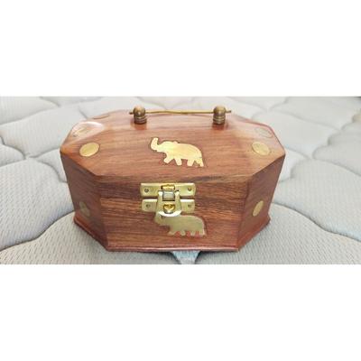 Handmade Wooden Jewellery Box For Women Jewel Organizer Elephant Décor Gifts Products, 6 Inches