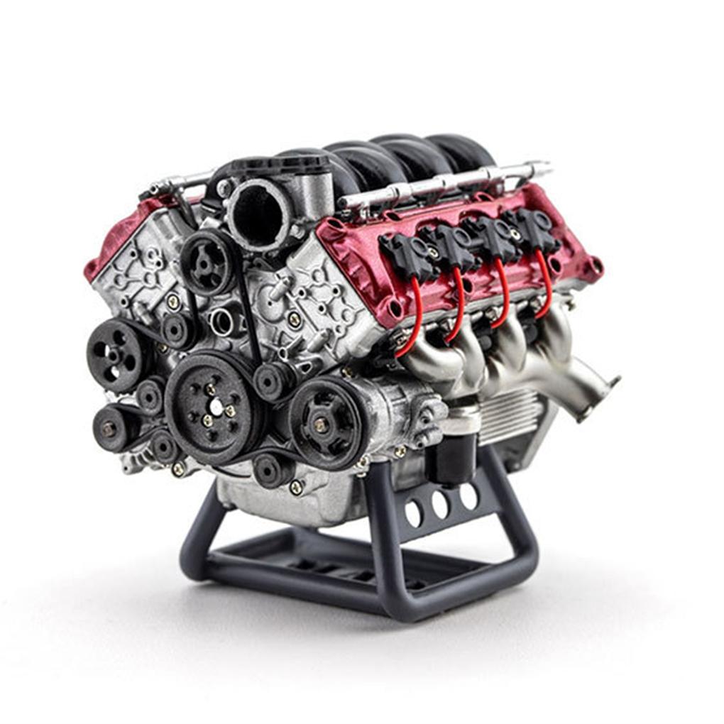 V8 Engine RC Car Model Kit With Belt Wheel Winding Structure Engine Internal Combustion Water Pump
