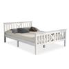 Holzbett Doppelbett aus Bettgestell mit Lattenrost Holzbett mit Kopfteil - 140 x 200 cm Massivholz Kinderbett Jugendbett Kiefer Massiv Weiß