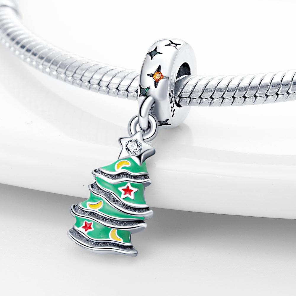 Weihnachtsbaum Anhänger Kupfer Original Perlen Passend für Originalcharms Armband Perlen Schmuck Geschenke Für Frauen