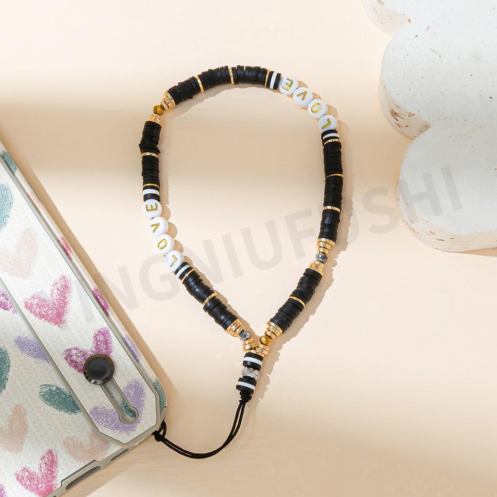 Bohemian women's short anti-lost mobile phone lanyard fashionable personalized beaded mobile phone chain lanyard