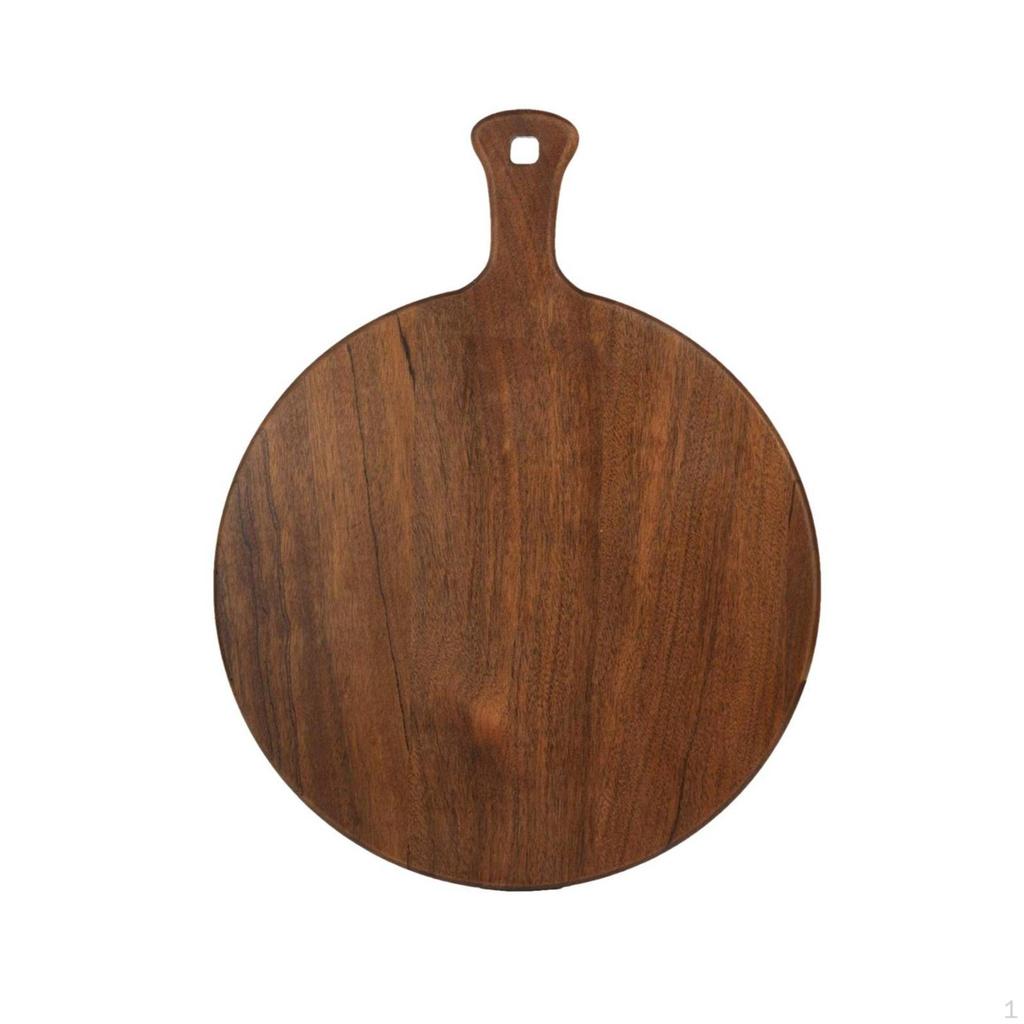Planche à Pizza avec Poignée Ronde en Bois Naturel pour Cuisiniers Amateurs, Hôtes