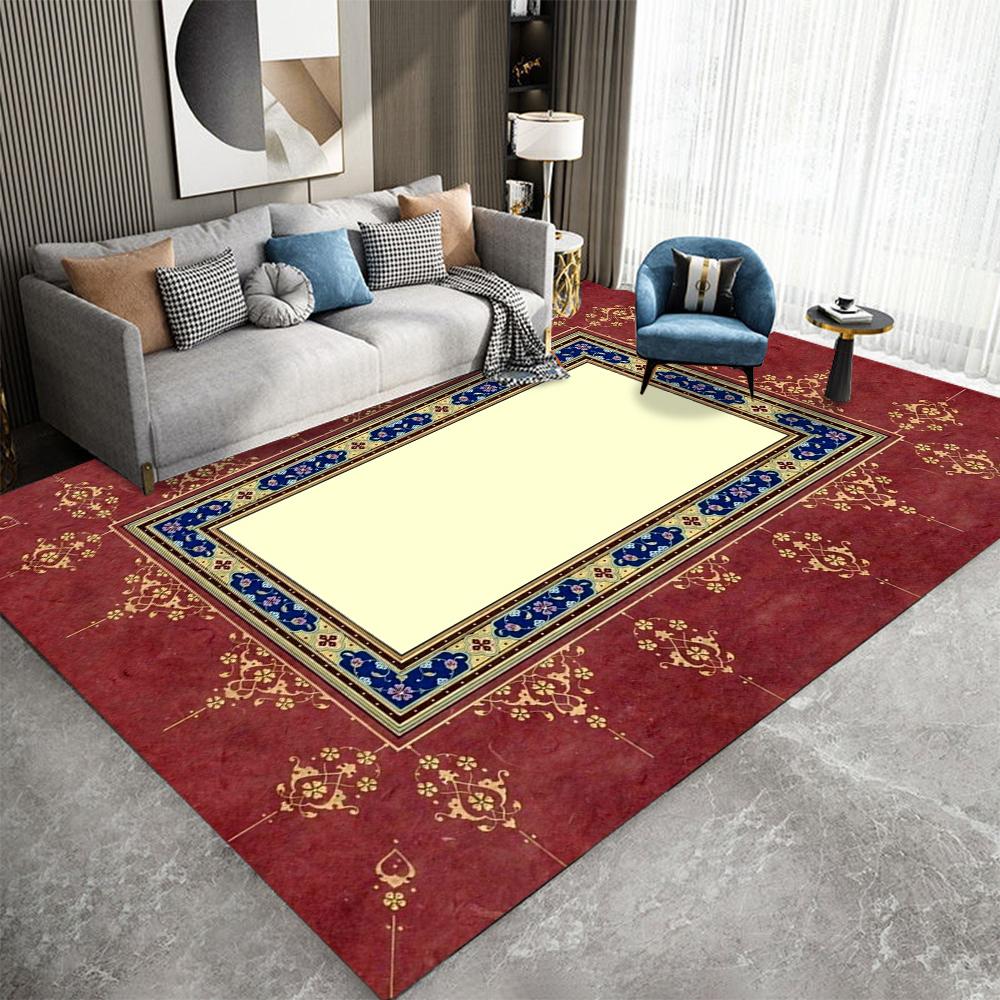 Traditional Pattern Carpet Mat Rug Ornate Border Classic Elegant Vintage Design Home Decoration Living Room Bedroom Floor Mat