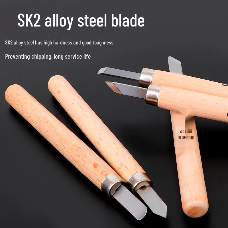 Handcrafted Woodworking Carving Knife Set - Complete Wood & Root Carving, Seal Engraving, Rubber Stamp Tools with Wooden Handles