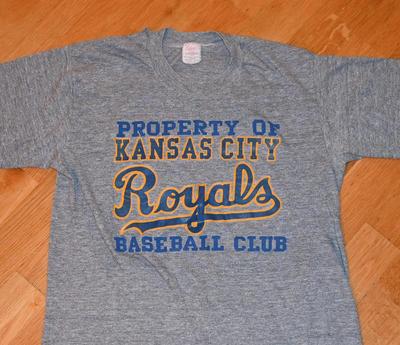 1980's KANSAS CiTY ROYALS Vintage Original Soft Gray Rayon Triblend 70's 80's MLB Baseball Jersey Tee T-shirt (S/M) Small Medium Vtg GiFT