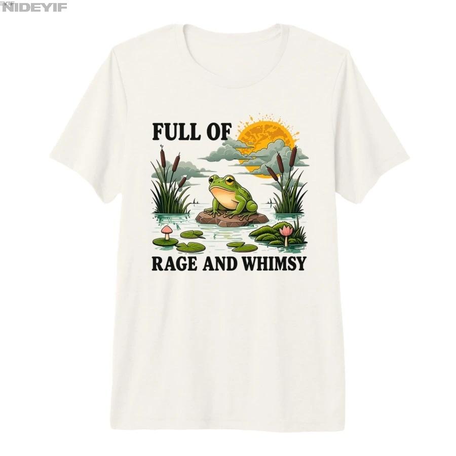 Full of Rage and Whimsy Funny Frog Meme Tshirt For Men Women 100 Cotton T Shirts Short Sleeve Tops 04201