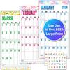 CRANBURY Large Print Wall Calendar 2026, 12x23" Open, 12 Months Seasonal Designs, Use Jan To Dec 2026, Big Numbers, Big Grid, Low Vision Calendar,