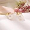 Pearl typical silver needle MOUP simple design earrings ladies Popularity Compatible with metal allergies ring earrings 18k gold earrings women