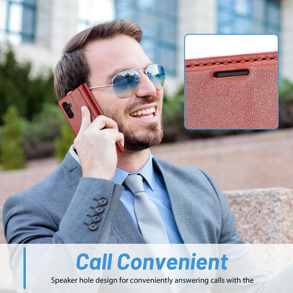 LC.IMEEKE For Samsung Galaxy A55 5G Case Magnetic PU Leather Cover with Hardware Logo