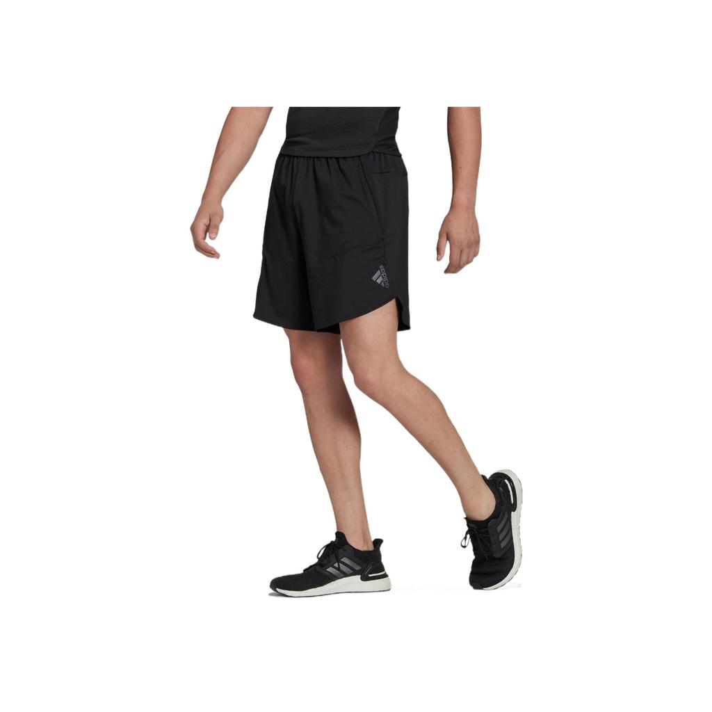 Adidas Printed Brand Logo Solid Color Elastic Fitness Shorts Men Shorts Black HB6526