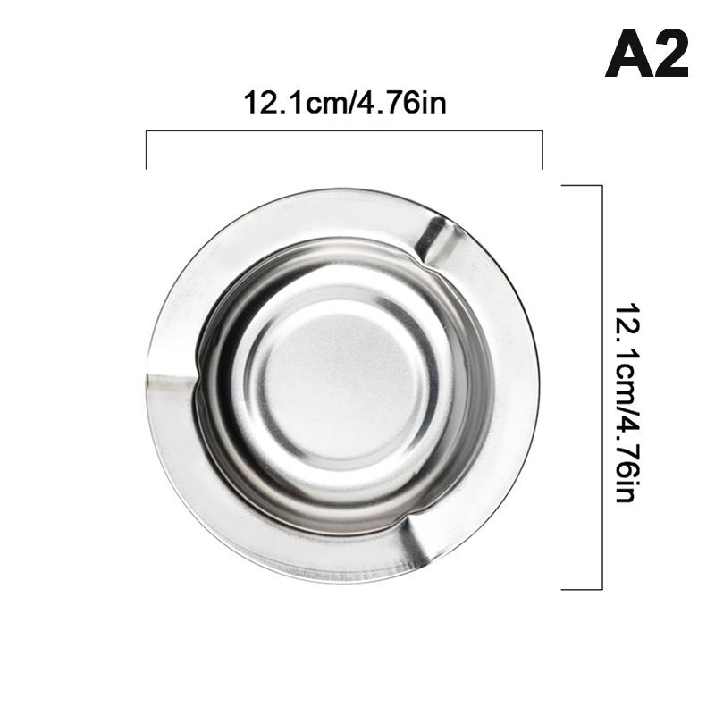 Stainless Steel Ashtray Portable Ash Tray Round Square Large Capacity Ashtray Car Ashtrays Outdoor Wind And Fall Prevention
