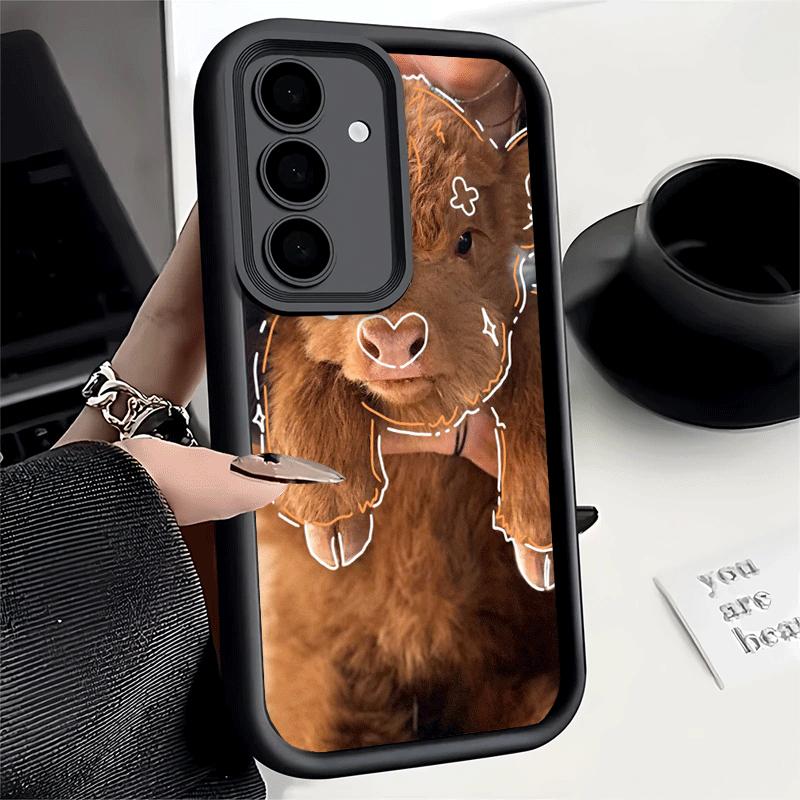 Coque de téléphone pour Samsung Galaxy A17 A16 A15 A14 A13 Vache des Highlands Mignonne A56 A36 A26 A55 A35 A25 A54 A34 A24 A53 A33 A23 A07 A06