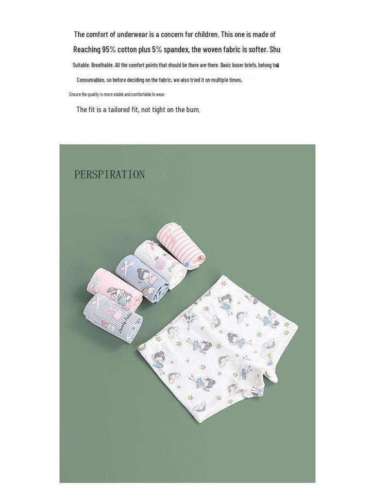 Mädchen-Baumwollslips im koreanischen Stil, Sommer-Viereckshorts, Klasse-A-Unterwäsche für kleine und mittelgroße Kinder