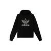 adidas Originals Metallic Logo Drawstring Hoodie Loose Daily Streetwear Casual Tops Men Black GT4360